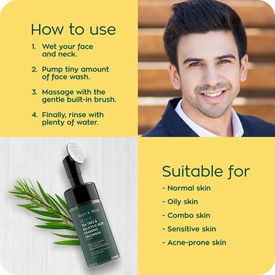 Zayn & Myza Tea Tree & Salicylic Acid Foaming Face Wash For Men 100 ml - Scrubs & Exfoliants