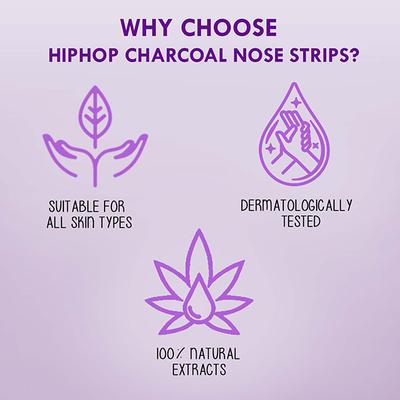 HipHop Charcoal Forehead, Chin, Nose Blackhead Remover Strips 6's - Face Wash & Cleansers