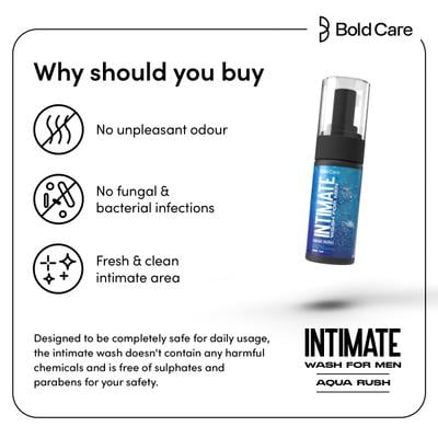 Bold Care Aqua Rush Intimate Wash for Men Aloe Vera & Green Tree Extract 120 ml - Intimate Care