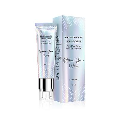 Faces Canada Strobe Cream with Shea Butter and Hyaluronic Acid - Silver, 30ml - Face Moisturizers