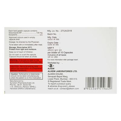 ITRATUF SB 130 Capsule 10's - Fungal Infections-Anf