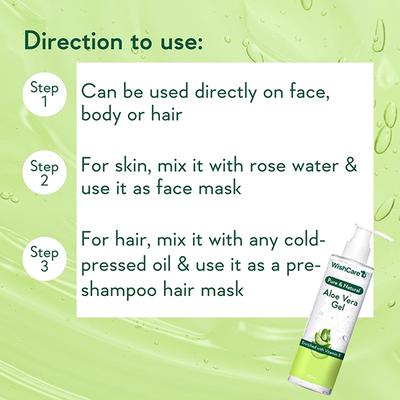 Wishcare Pure & Natural Aloe Vera Gel - Enriched With Vitamin E 200 ml - Skin-Treatment