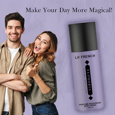 La French Euphoria Deodorant for Men and Women 150 ml - Deodorants/Roll-Ons