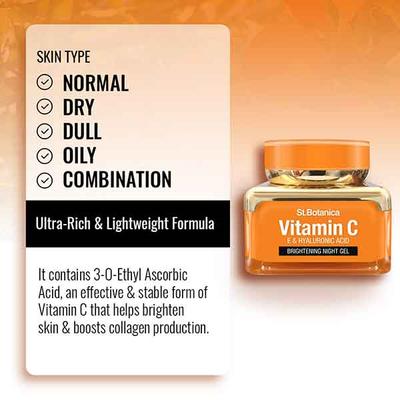 St.Botanica Brightening Night Gel - Vitamin C 50 gm - Night Cream