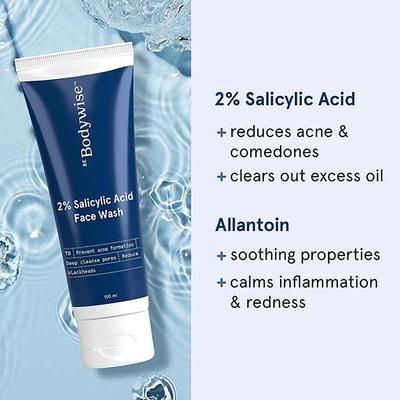 Be Bodywise 2% Salicylic Acid Face Wash for Acne & Blackheads 100 ml - Face Wash & Cleansers