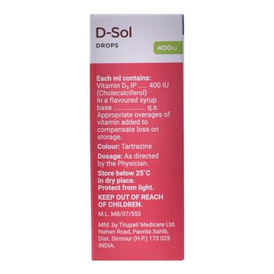 D SOL 400IU Mango Flavour Oral drops 30ml - Supplements-Vit