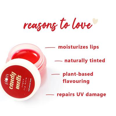 Plum Candy Melts Vegan Lip Balm Red Velvet Love 12 Gm - Lip Balms