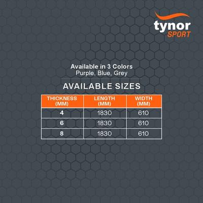 Tynor Yoga Mat Eva - Grey (8 mm) 1's - Gym Accessories