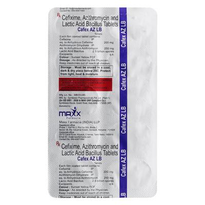 CAFEX AZ LB Tablet 10's - Bacterial Infections-Cep