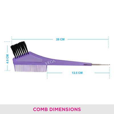 Vega Tail Comb (With Dye Brush) (1293N) 28 gm - Hair Combs