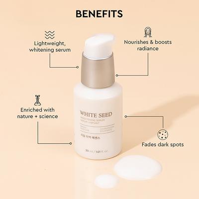 The Face Shop White Seed Brightening Serum- Korean Skincare with Niacinamide, Hyaluronic Acid 30 ml - Face Serum