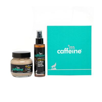 mCaffeine Coffee Quick Glow-up Body Gift Kit - Tan Removal Body Mask & Hydrating Body Serum 360 ml - Lotions & Creams