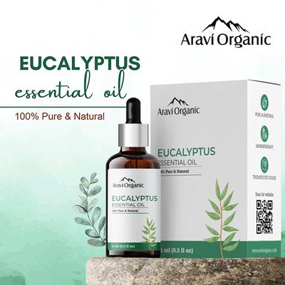 Aravi Organic Nilgiri Eucalyptus Essential Oil 100% Pure Oil 15 ml - Essential Oils