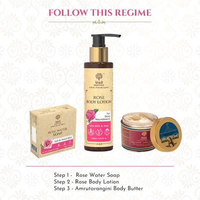 Khadi Essentials Rose Water Herbal Handmade Soap for Soft & Toned Skin 300 gm - Body Butter