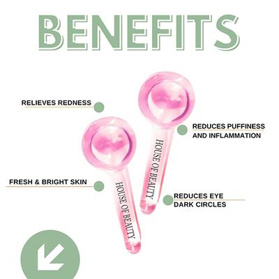 House of Beauty Ice Globe-Pink-Puffy Eyes, Face Lifting, Digital Eyes Stress Reduction (1Pair) 1's - Massagers