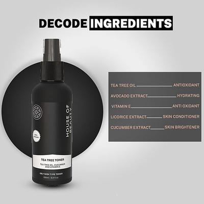 House of Beauty Tea Tree+Avocado Toner-Oily, Combination & Sensitive & Acne Prone Skin 100ml - Toners