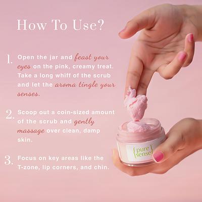 PureSense Pink Guava Face Scrub with Niacinamide & African Melon, Gentle Exfoliation, for a Clear & Glowing Skin. 140 gm - Face Scrubs