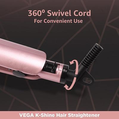 VEGA K-Shine Hair Straightener With Keratin Infused Plates (Ananya Panday Signature Collection) VHSH-28 Black 1 gm - Straighteners