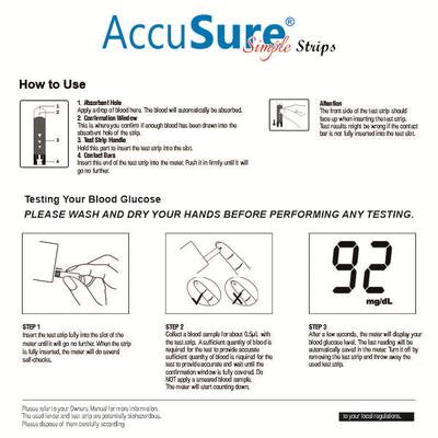 AccuSure Simple Gluco Test Strip 25's - Blood Glucose Monitors/Strips
