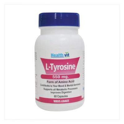 Healthvit L-Tyrosine 550mg Form Amino Acid-Capsules 60's - Calcium And Minerals