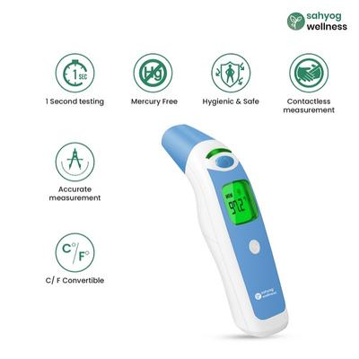Sahyog Wellness Multi Function Non-Contact Forehead & Ear Infrared Thermometer - Health Monitors And Equipment