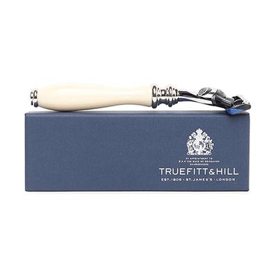 Truefitt and Hill Faux Ivory Fusion Handcrafted Shaving Razor Chrome Wellington Luxury Essential Grooming Collection for Men 1's - Razors & Cartridges
