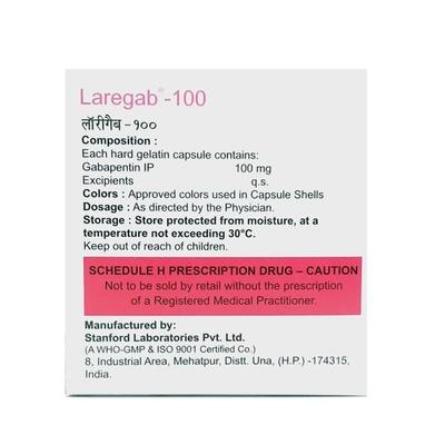 Laregab 100mg Capsule 10'S - Neuropathic Pain-Dru