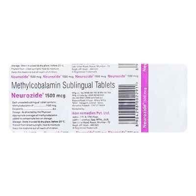 NEUROZIDE 1500mcg Tablet 10's - Supplements-Vam