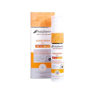 Astaberry Indulge Sunscreen Gel SPF 50 PA+++ For Broad Spectrum, UVA/B & Blue Light Protection 50 gm - Face Sunscreen