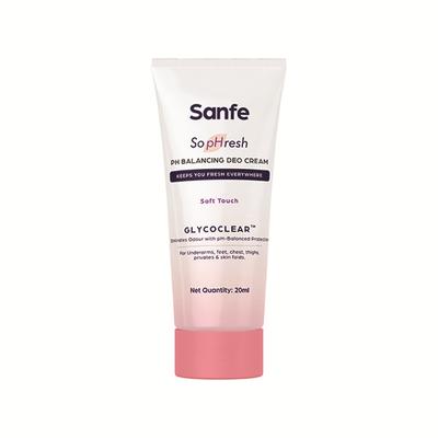 Sanfe So PHresh PH Balancing Deo Cream - Soft Touch for Underarms, Feet Intimates and Skin Folds 20 ml - Intimate Hygiene