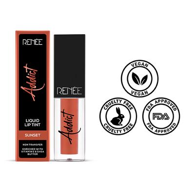 RENEE Addict Liquid Lip Tint - Sunset 2 ml - Lip Stains & Tints
