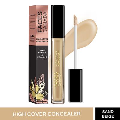 Faces Canada High Cover Concealer with Shea Butter & Vitamin E - Sand Beige 01, 4ml - Concealer
