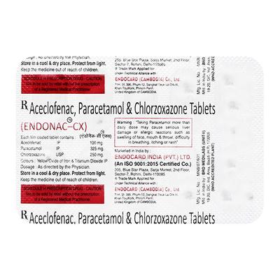 ENDONAC CX Tablet 10's - Pain relief-Ano