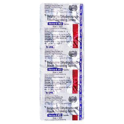 VERNA MD 8mg Tablet 10's - Vertigo-Ant