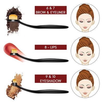 Bronson Professional Supreme Makeup brush (Pack of 10) 1's - Face Brush