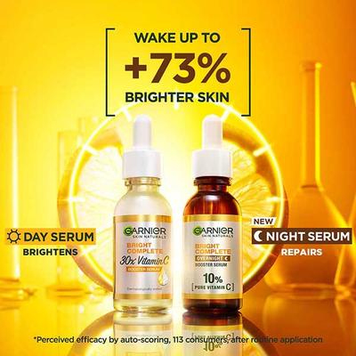 Garnier Bright Complete Night Vitamin C Serum with 10% Vitamin C for Bright Skin 15 ml - Face Serum