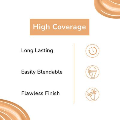 Half N Half Cover Concealer Foundation Natural Longwearing Overtime Base SPF 15, Beige 35 gm - Foundation