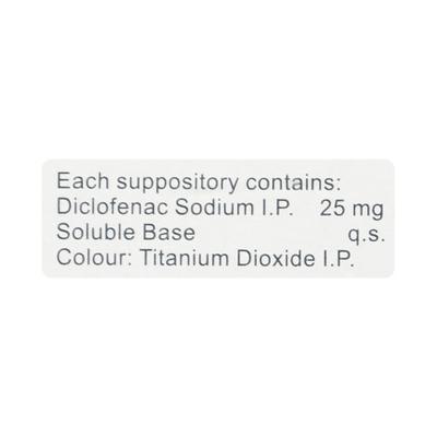 Justin 25mg Suppository 5'S - Pain relief-Nsa