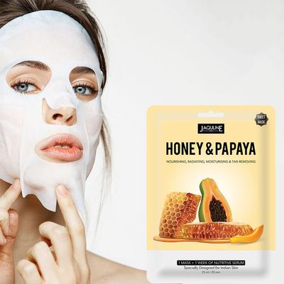 Jaquline USA Honey & Papaya Sheet Mask 25 gm - Sheet Masks