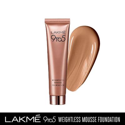 Lakme 9To5 Weightless Mousse Foundation Walnut 25 Gm - Foundation