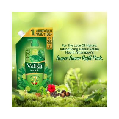 Dabur Vatika Health Shampoo with Henna & Amla for Problem Free Hair - Pouch 1000 ml - Shampoos
