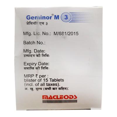 GEMINOR M 3 Tablet 15's - Diabetes-Ant