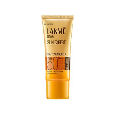 Lakme Matte Sunscreen SPF 50 PA++++, Niacinamide, UVA-B Protection, for Normal to Oily Skin, 100ml - Lotions & Creams