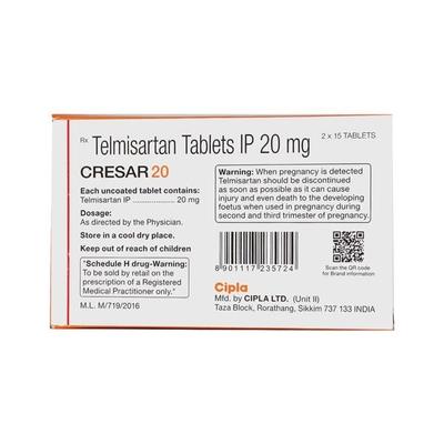 Cresar 20mg Tablet 15'S - Hypertension-Ang