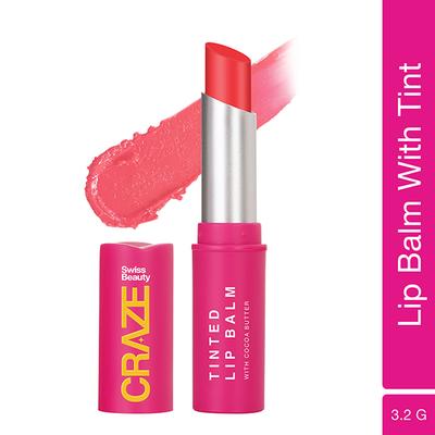 Swiss Beauty Craze Tinted Lip Balm Coral Pink 3.2 gm - Lip Balms