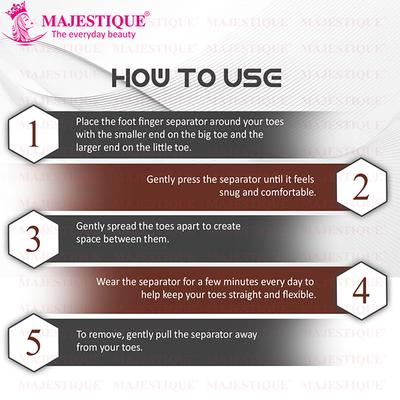 Majestique 4 Pieces Foot Toe Finger Separator, Pedicure Tool Kit - Color May Vary 1's - Nail Care