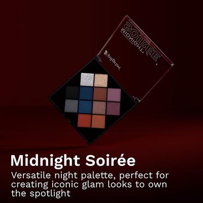 Pilgrim Eyeshadow Midnight Soiree 12-in-1 Highly Pigmented Shades For The Ultimate Glam 24 gm - Eyeshadow, Bases & Primers