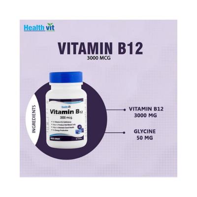 Healthvit Vitamin B12 Methylcobalmin-Tablets 60's - Multi-Vitamins