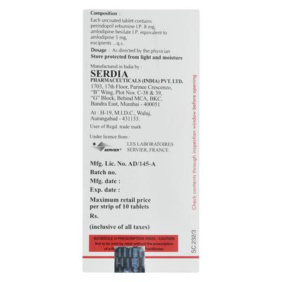 Coversyl AM 8/5mg Tablet 10'S - Hypertension-ACE