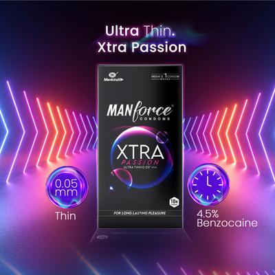 Manforce Xtra Passion Condoms 3's - Plain/Flavoured Condoms